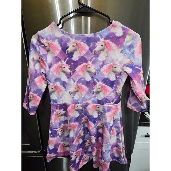 5/$20 Purple Galaxy Unicorns LS Dress - The Children's Place - L (10/12) - Picture 2 of 3
